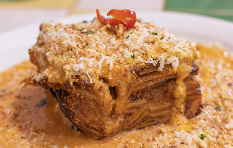 Lasagna rustica con crema di nocciole